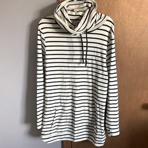 Lily & Lottie Oatmeal & Black Striped Cowl